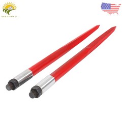 2 Pack 39″ 3000lbs Square Hay Bale Spear Wide Tine Spike Skid Conus For Tractor