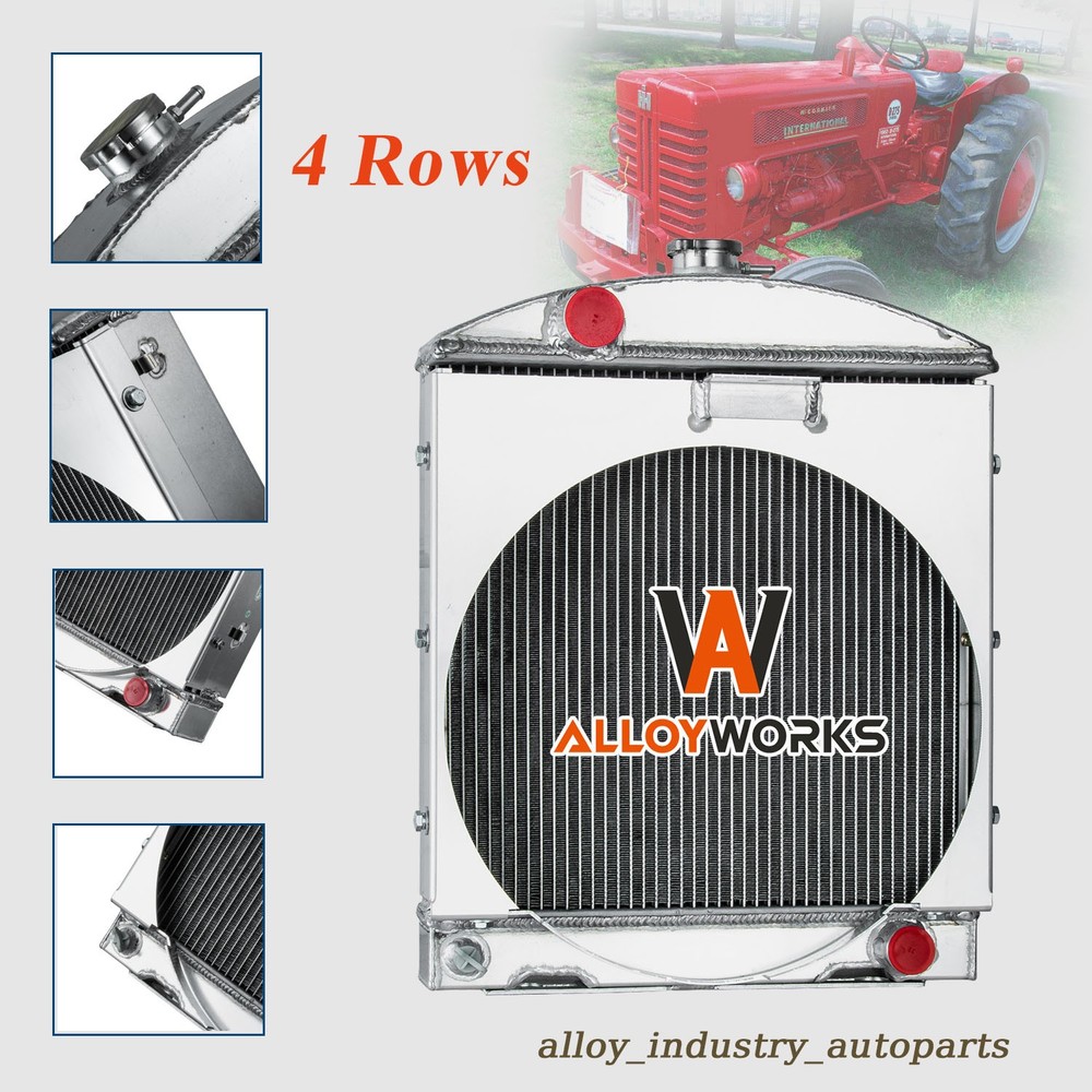 4 Rows Aluminum Radiator For Case-IH B275 B-414 424 444 354 364 FonGoff#