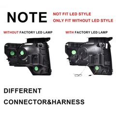 09-14 Ford F150 Headlights Smoke Lens Black Housing Clear Reflector DL3Z13008AF