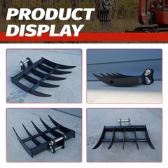 HUAYEE Mini Excavator 500mm Rake Attachment for 1-3 ton Digger with pinsx2