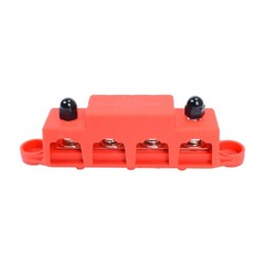 Red & Black 5/16″ 4 Stud Power and Ground Distribution Block with Cover