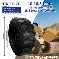 10-16.5/10×16.5 14PR Skid Steer Tire HAFLINGER TRAC-KING Heavy Duty Rim Guard TL