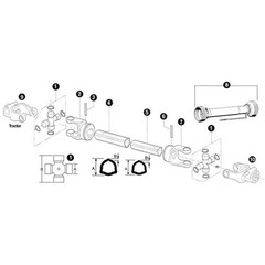 40″ Complete Economy PTO Driveline 1-3/8″ x 6 Spline QD Both Ends 14006340-ECON