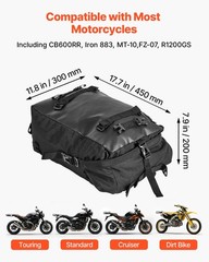 Motorcycle Tail Bag, 30 L Motorcycle Rear Seat Bag with Waterproof Rain Cover, O