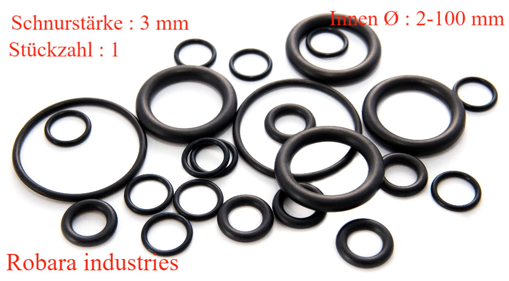 O-ring round ring sealing ring Ø inside 25.2X3 cord thickness NBR 70 Sh./…
