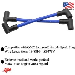6 Pcs Spark Plug Wire 6″ High Performance Premium Marine Replacement for Evinrud