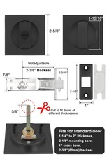 Goldenwarm Pocket Door Lock 2 Pack For Bed/Bath Matte Black Contemporary