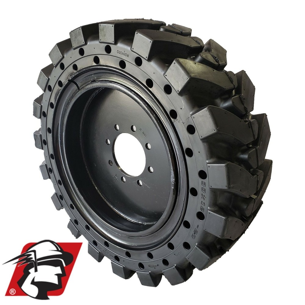 12×16.5 Maximizer GT 12 Inch Skid Steer Solid Tires w Rim Set of Four 33×12-20