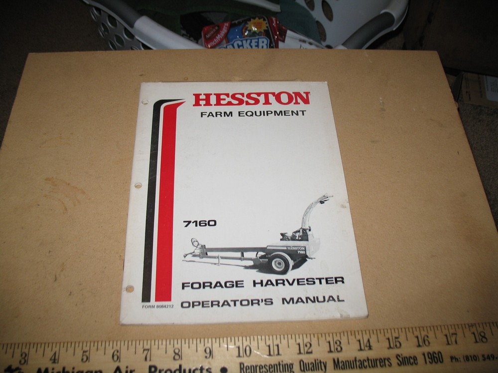 VTG HESSTON FARM EQUIPMENT FORAGE HARVESTER 7160 OPERATORS MANUAL FORM 8084212