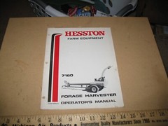 VTG HESSTON FARM EQUIPMENT FORAGE HARVESTER 7160 OPERATORS MANUAL FORM 8084212