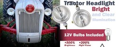 12V Pair Ivory Head Light Fits for Ford Tractor 8N 2N 9N 600 800 NAA 310066F