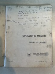 Vintage DETROIT DIESEL Series 53 ENGINES Operators Manual 6SE337 1969 U.S.A.