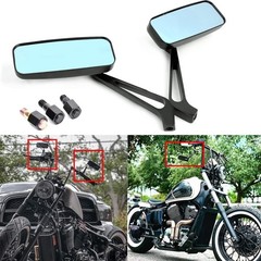 8mm/10mm Black Rectangle Motorcycle Rear view Side Mirrors compatible with Cruis