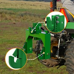 Heavy-Duty 3-Pt Quick Hitch W/ 2-Inch Receiver for Cat 1 &Cat 2 Tractor 3000 LBS