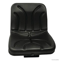 Tractor Seat 15 Inch Width Flip Seat Fixed Base Black Vinyl Compact Medium Back