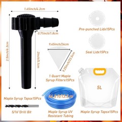 15 Sets Maple Syrup Tree Tapping Kit – 15 5/16″ Ta