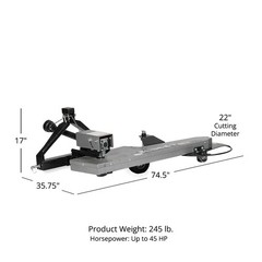 Titan Attachments 3 Point Trimmer Lawn Mower Attachment, Fits Cat 1 Tractors