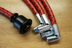 Ford 8N Red Deluxe Cloth Covered Spark Plug Wire Set Late Model 1950 51 52