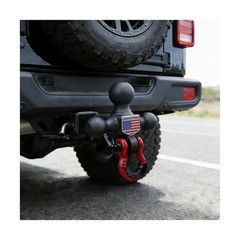 Tri-Ball Trailer Hitch w/Hook & D-Ring Shackle, Fits 2-Inch Receiver | Matte …