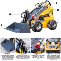 New 23HP Mini Skid Steer Loader Stand On EPA Certified Engine Electric Start