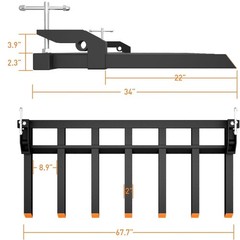 Clamp on Debris Forks 7 Prong 5500 lbs Load Pallet Forks, Fit 68 70 72″ Buckets