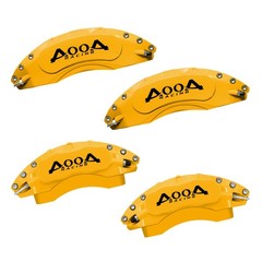 Yellow Black Logo Aluminum Brake Caliper Covers Front Rear 2024-2026 Mustang GT