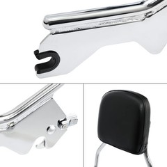 Detachable Sissy Bar Passenger Backrest Pad Chrome for Motorcycles