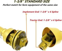 3-Point Tiller Slip Clutch PTO Shaft For Rural King Country Way Rotary Tiller OS