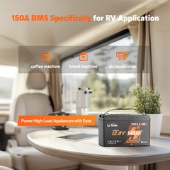 LiTime 12V 140Ah Bluetooth Low Temp LiFePO4 Lithium Battery 1920W For RV Marine