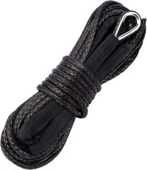 Synthetic Winch Rope, 1/4″ x 50ft 10000 LBS Winch Cable Line with Black