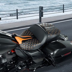 Gel 2 Up Rider Driver&Passenger Seat Fit for Harley Touring Road King Glide Stre