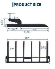 ✨Heavy Duty Clamp on Debris Forks to 58″ Bucket 4000 lbs Pallet Forks Buckets