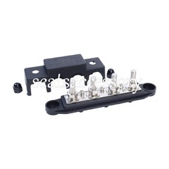New Red & Black 5/16″ 4 Stud Power Distribution Block -BUSBAR- With Cover