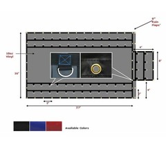 16’x27′ Flatbed Truck Waterproof Tarps – 18Oz Vinyl Blue Steel Tarp (4′ Drop)
