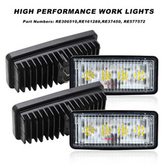 4X LED Front Hood Lights FIT Deere 50 Series: 4050, 4250, 4450, 4650, 4850