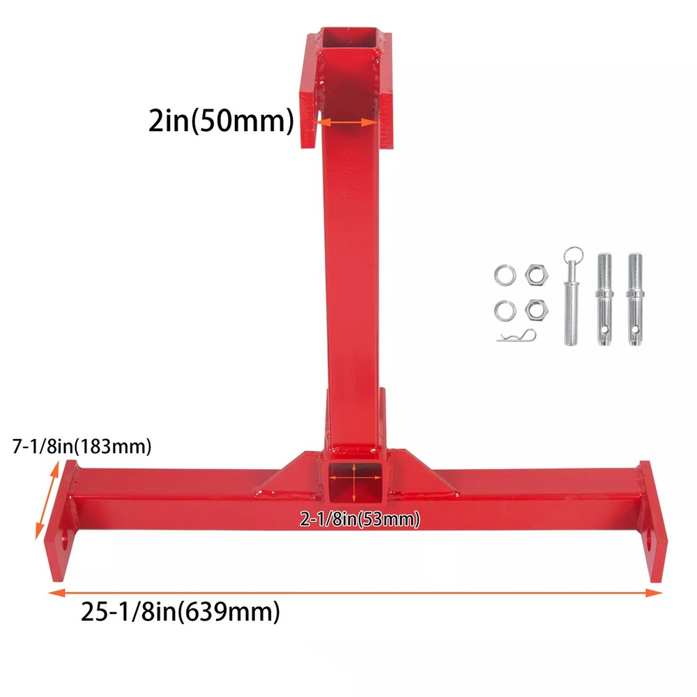 Category 1 Trailer Hitch 3 Point 2″ Receiver Tractor Tow Hitch Drawbar Adapter
