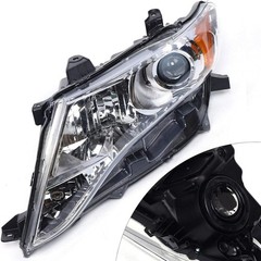 2009-2016 Toyota Venza Halogen Headlight Assembly Black Housing Clear Lens Pair
