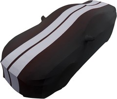 Waterproof Elastic Car Cover for Sport Sedan Black Grey 181-193 Inches
