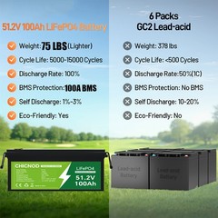 NEW 100Ah 48V LiFePO4 Lithium Battery 5120Wh W/ 58.4V 20A Charger For Golf Cart