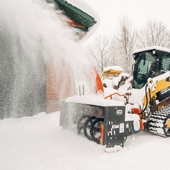 Titan Attachments 6 FT Skid Steer Snow Blower, Quick Tach, Directional Chute