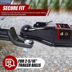 NBJINGYI 14000 lbs Trailer Coupler 2-5/16″ Ball Heavy Duty Black