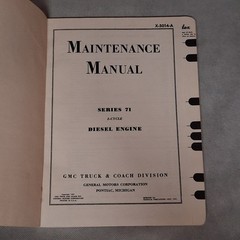 1951 GM Diesel Engine Maintenace Manual Series 71 2 Cycle