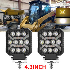 2PCS 4″ Square LED WORK LIGHT fit CAT Skid Steer 289D3 277D 289D 226D 249D 297D2