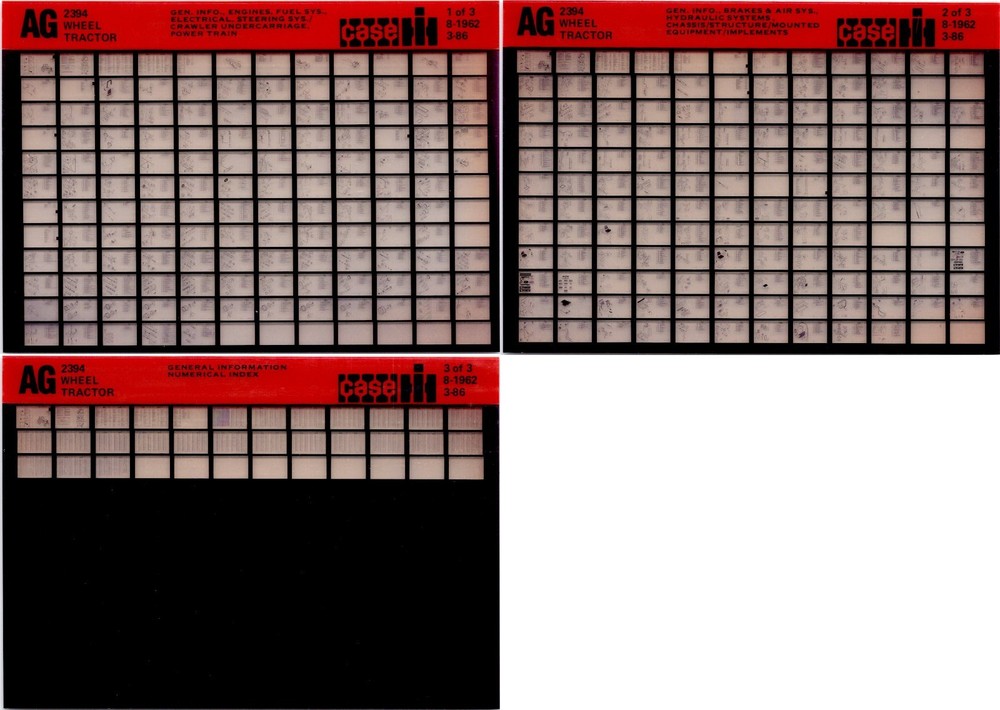 JI Case / Case IH 2394 Tractor Parts Catalog Microfiche Manual 8-1962