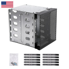 Rivonthex Hard Drive Rack 5.25 To 5X 3.5 Drive Tray Fan Space Detachable