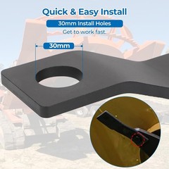 Skid Steer Brush Cutter Blades 2PCS, 8mm Thick Spring Steel, 60Si2Mn, 30mm Bore