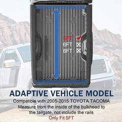 Hard Tri-Fold Tonneau Cover 2005-2015 Toyota Tacoma 5FT Bed