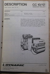 DYNAPAC CC10 CC12 ROLLER COMPACTOR OPERATION & MAINTENANCE MANUAL BOOK