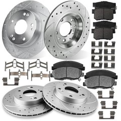 06-11 Honda Civic F10.3″ R10.24″ Drilled Slotted Rotors Ceramic Pads 31311-465A