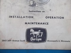 CHAR LYNN MODEL 600 HYDRAULIC POWER UNIT OPERATION & MAINTENANCE MANUAL BOOK